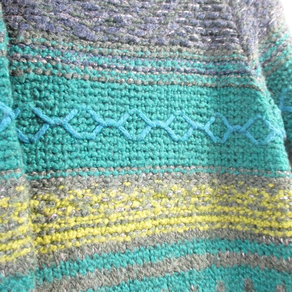 J Jill Womens Chunky Knit Button Front Cardigan Size M Wool Blend Pockets Cozy - Picture 3 of 9